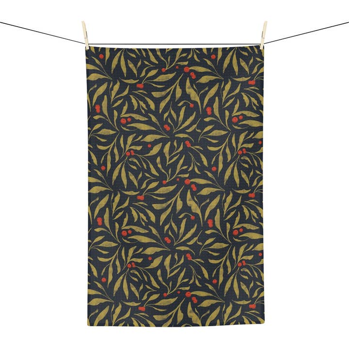 Holly Berry Holiday Mix, Microfiber Waffle Kitchen Tea Towel for wholesale by Joymark Studio