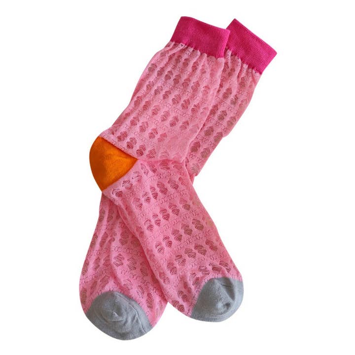 Funkyrel® Atzbranding Limited - Wholesale Socks - Women's - Rufia - Color-Blocked Breathable Mesh Socks