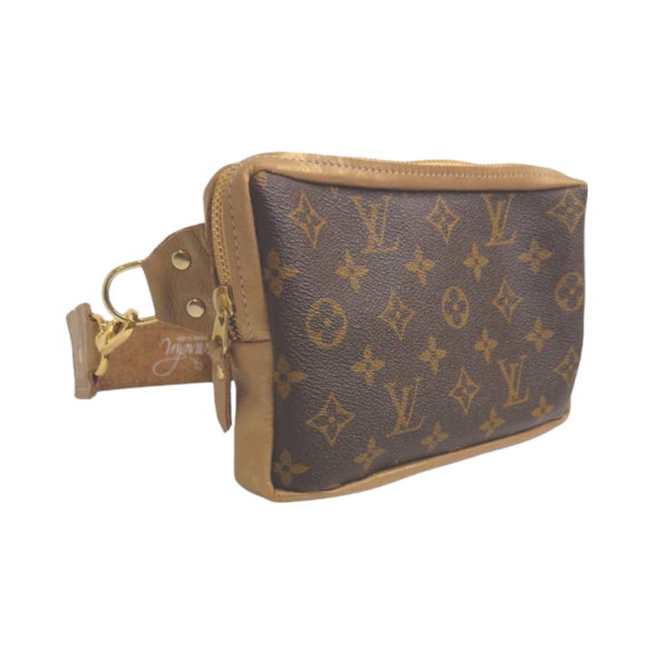 Beaudin Wholesale - Wholesale Belt Bag - Women's - Bella Belt Bag In Bronze Leather | Upcycled LV Full Front