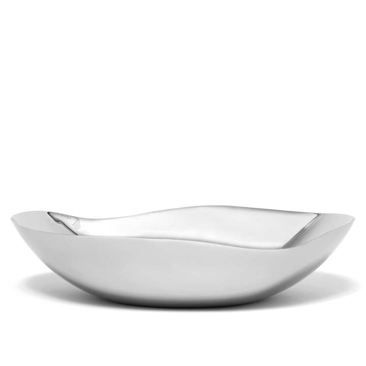 Seascape Grand bol en acier inoxydable avec une vague pour la vente par Lipper International