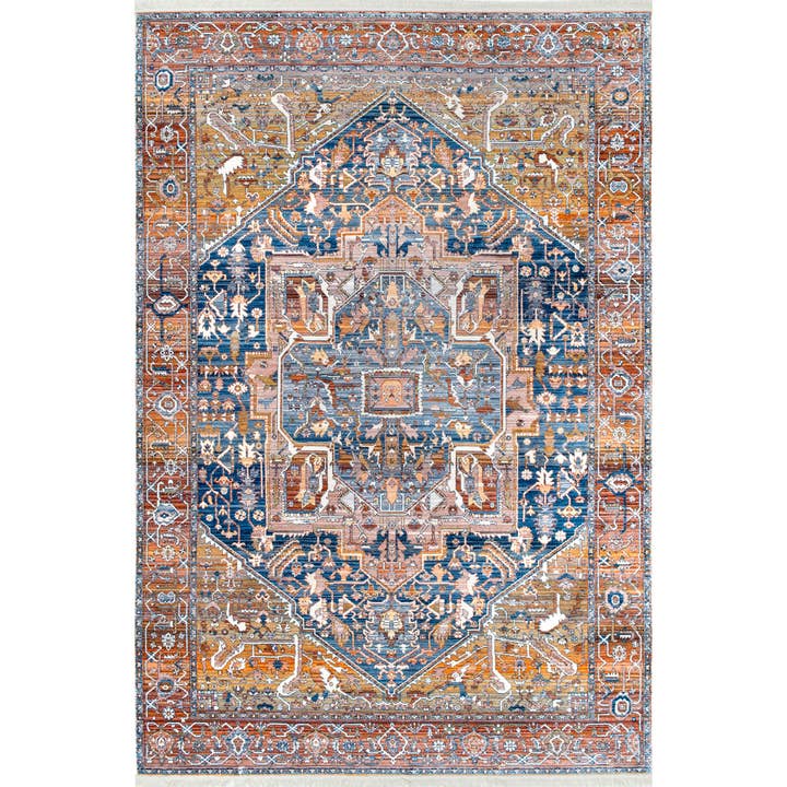 Tapis de Zone à Franges Médaillon Vintage Harriet pour la vente par nuLOOM