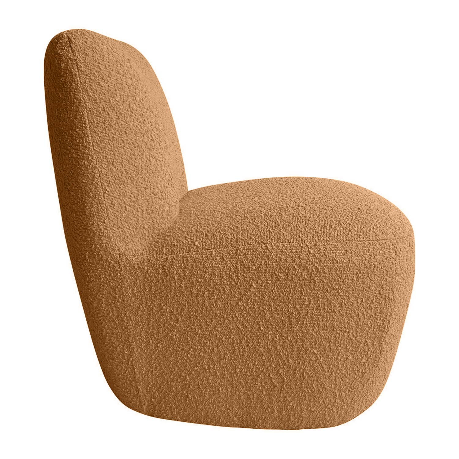 Caramel Fauteuil Eve tissu bouclette caramel L58 P73 H71cm en vente sur Faire3