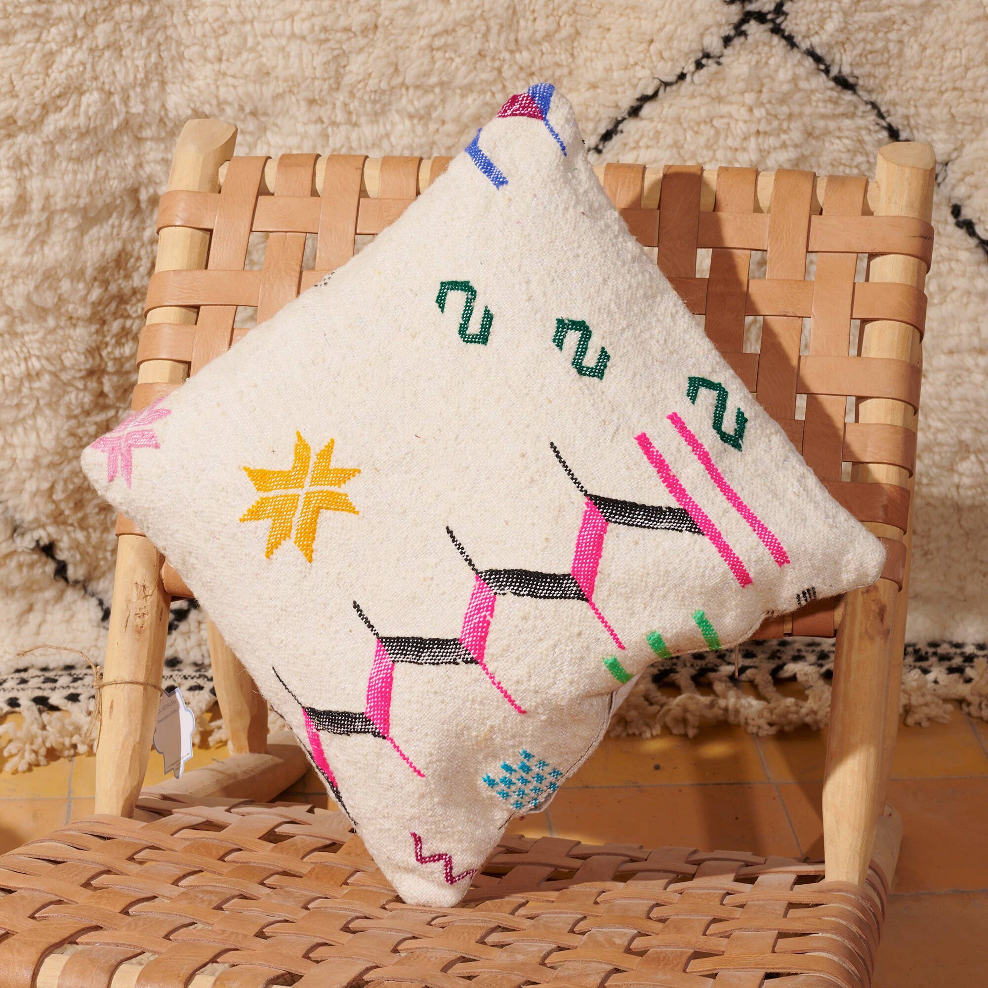 Yemma Goods - Wholesale Throw/Decorative Pillow - Set Of 4 Handmade Beni Ourain Wool Moroccan Berber Pillows7