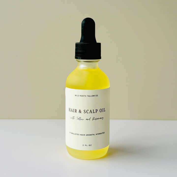 Wild Roots Tallow Co. – wholesale Hårolja – Holistisk hår- och hårbottenolja för tillväxt
