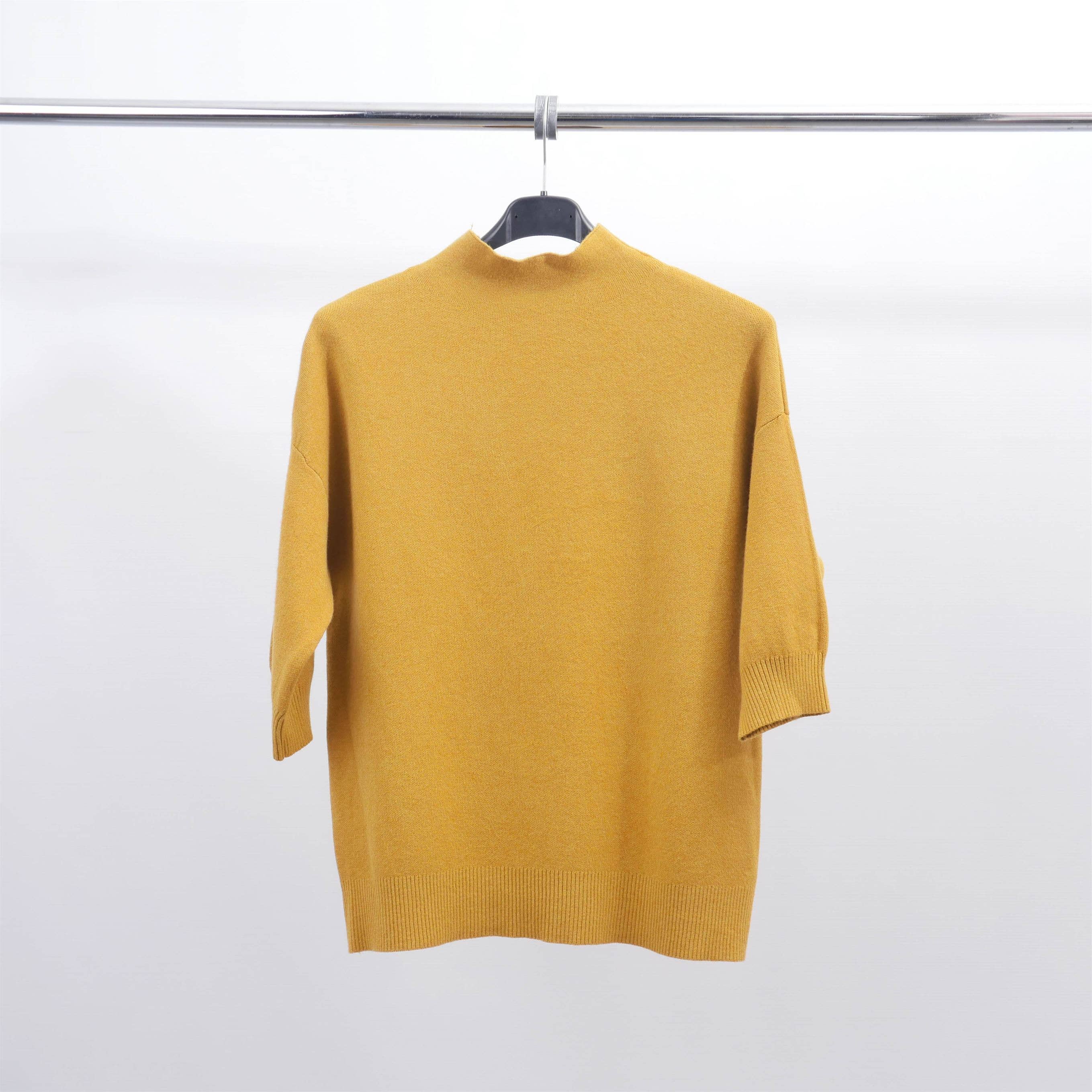 Cecile Wang - Wholesale Knit Sweater - Women's - 3/4 sleeve high neck sweater ZMP12723