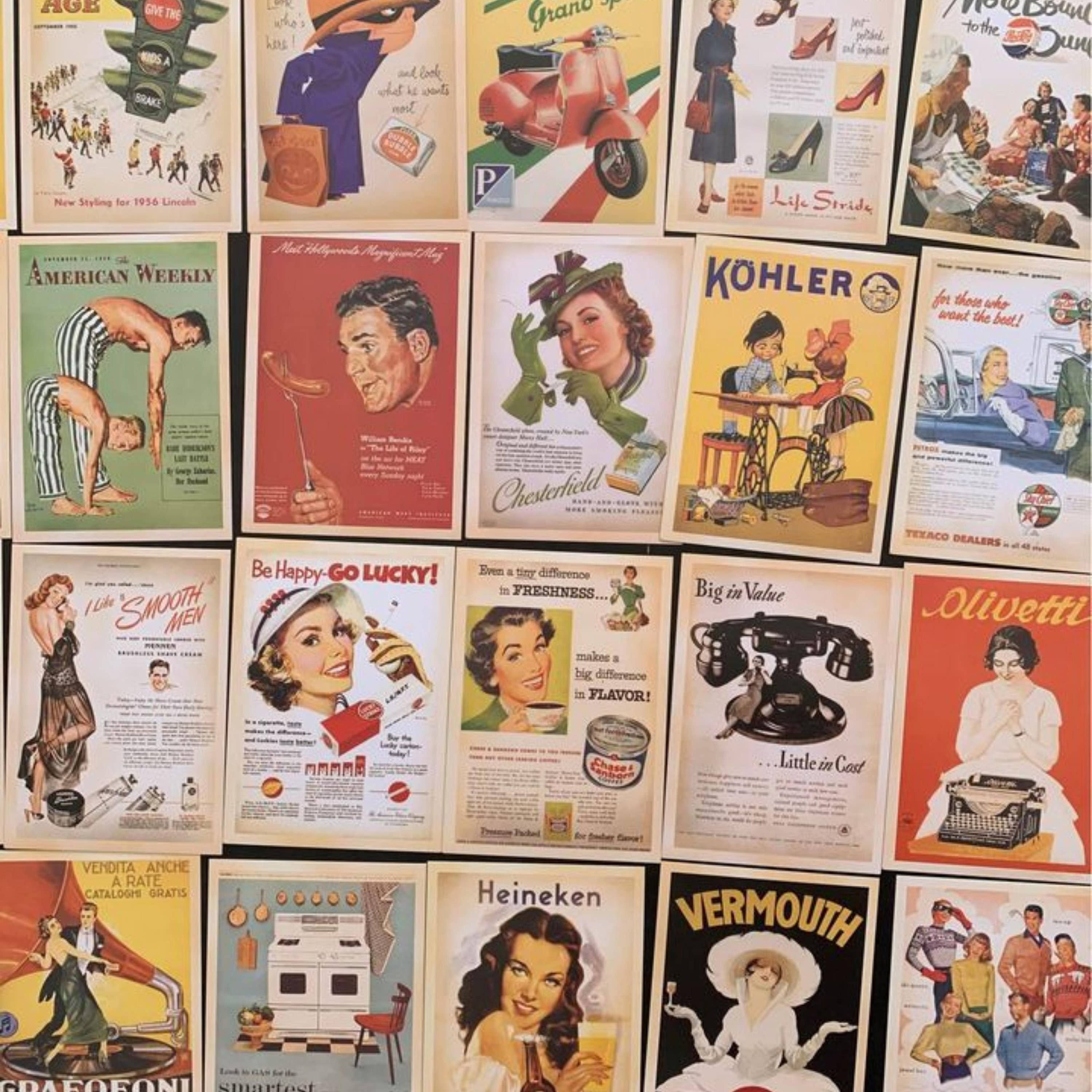 Magnifique Hearts - Wholesale Postcard Set - Vintage Styled Old Advertisement Postcards | Lucky Dip Set 14