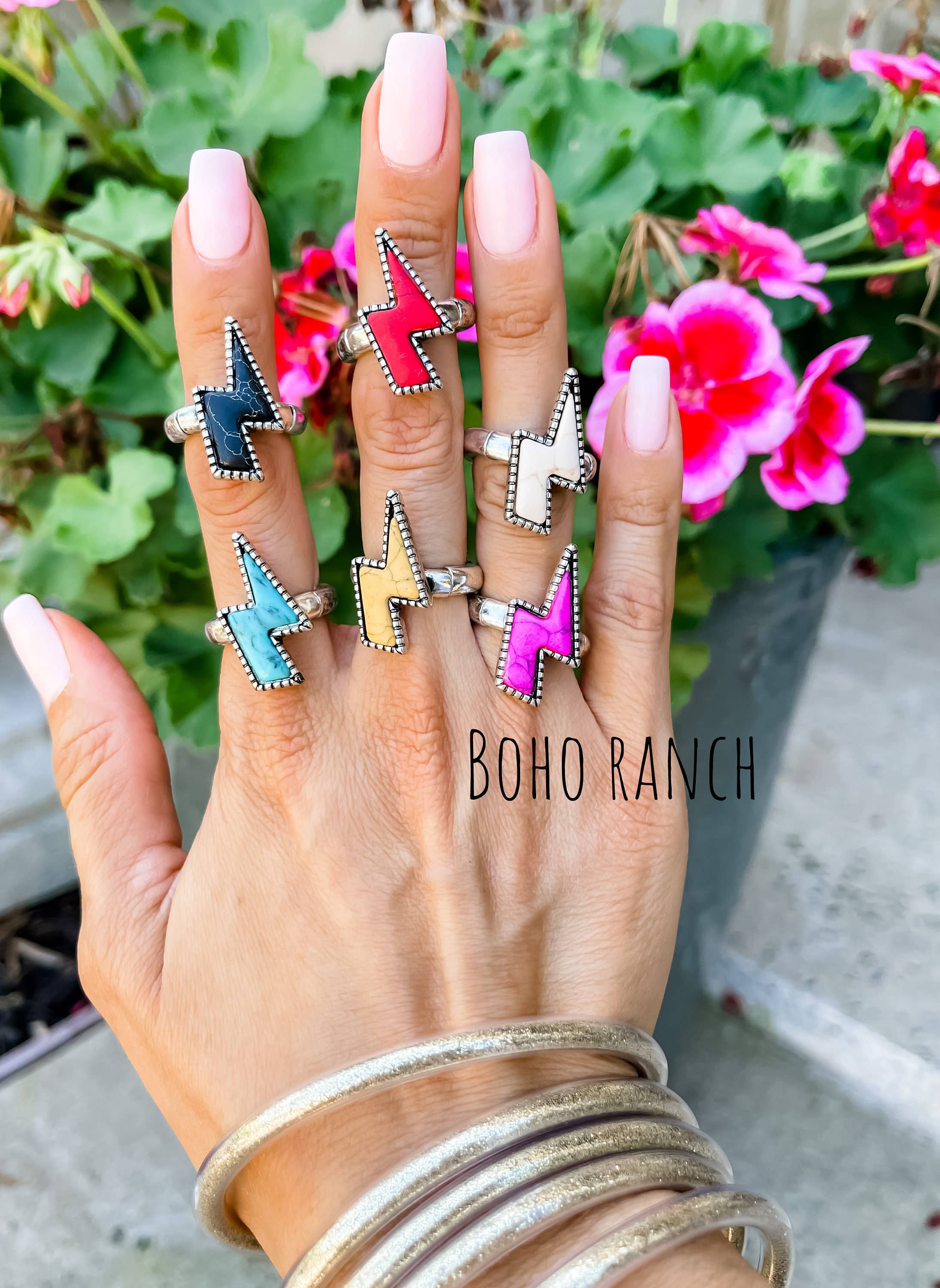 Boho Ranch Shop - Wholesale Cocktail/Statement Ring - Western Lightning Bolt Thunder -  Ring4
