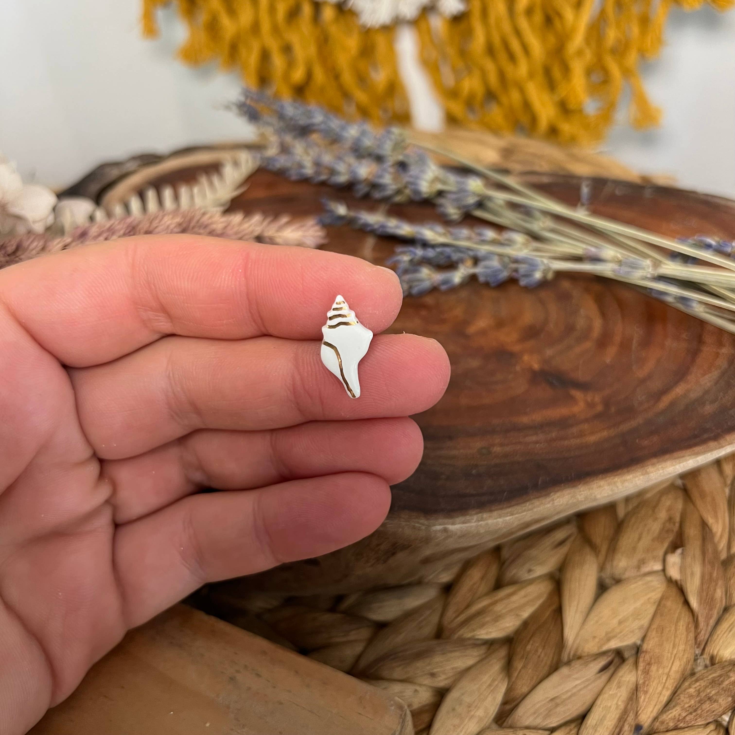 Wolf and Clay Pty Ltd - Wholesale Stud/Post Earrings - Nerissa - Sea Shell - Porcelain Stud Earrings6