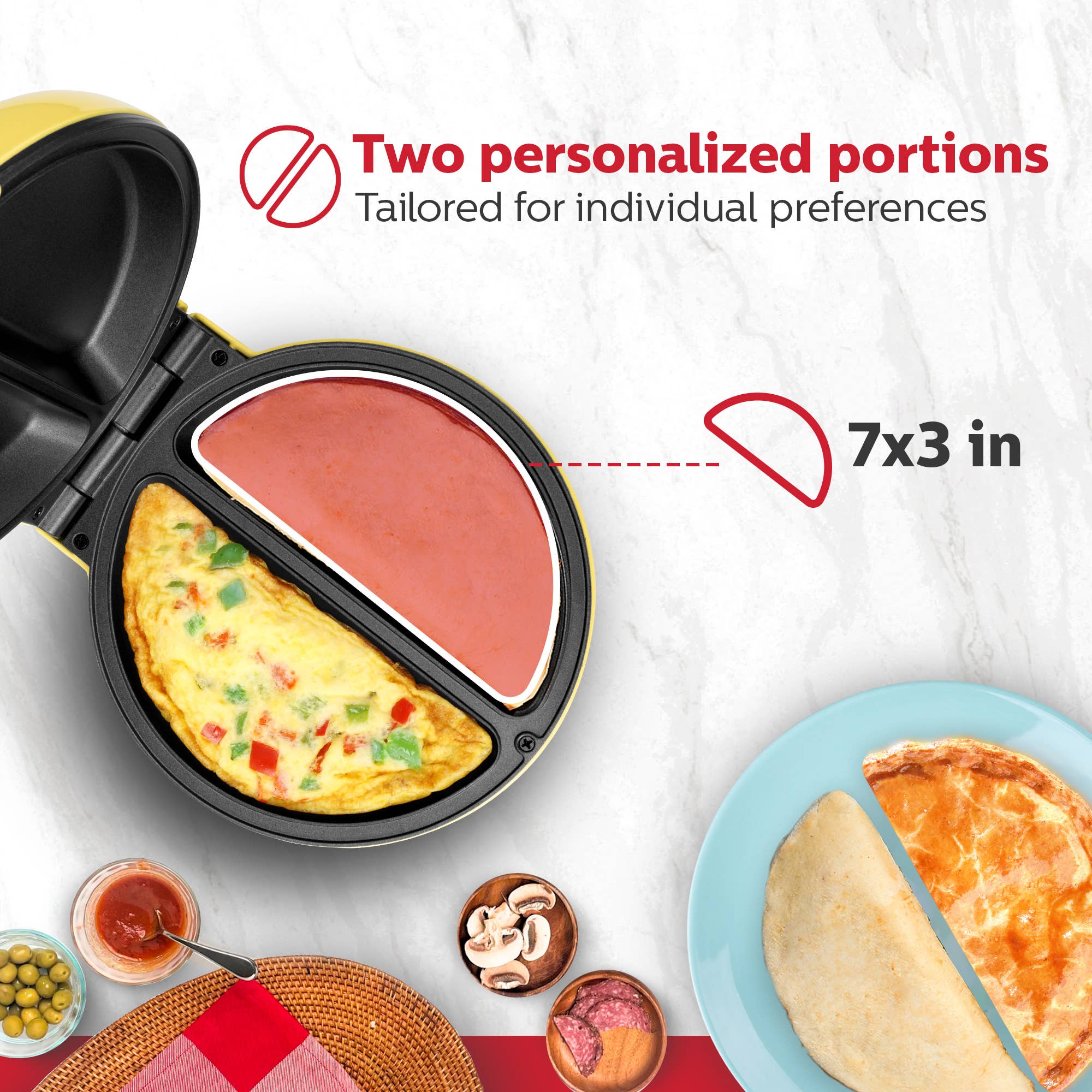 Holstein Housewares - Wholesale Kitchen Appliance - Easy Fast Breakfast Omelet Maker for Pancakes & Treats2