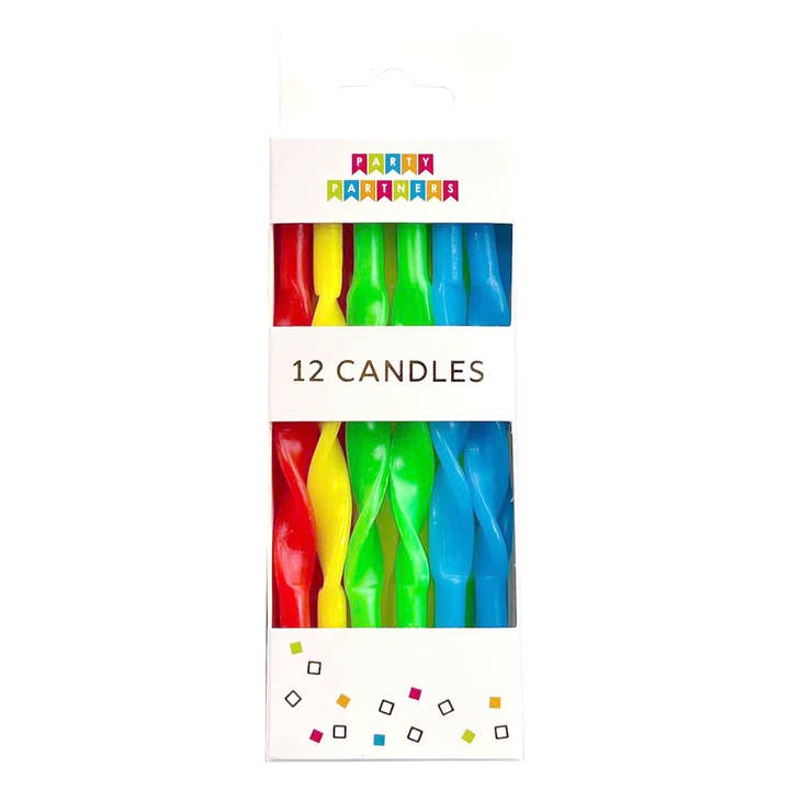 Party Partners - Wholesale Cake Candle - Twisted Rainbow 12 Candle Set