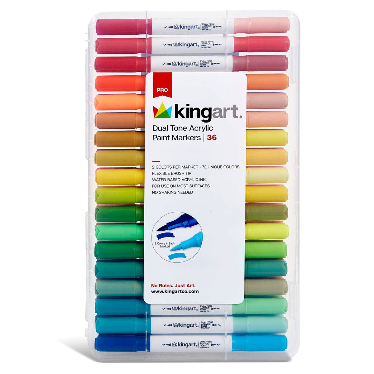 KINGART - Wholesale Marker - Dual Tone Acrylic Markers - 36 Pens / 72 Colors2