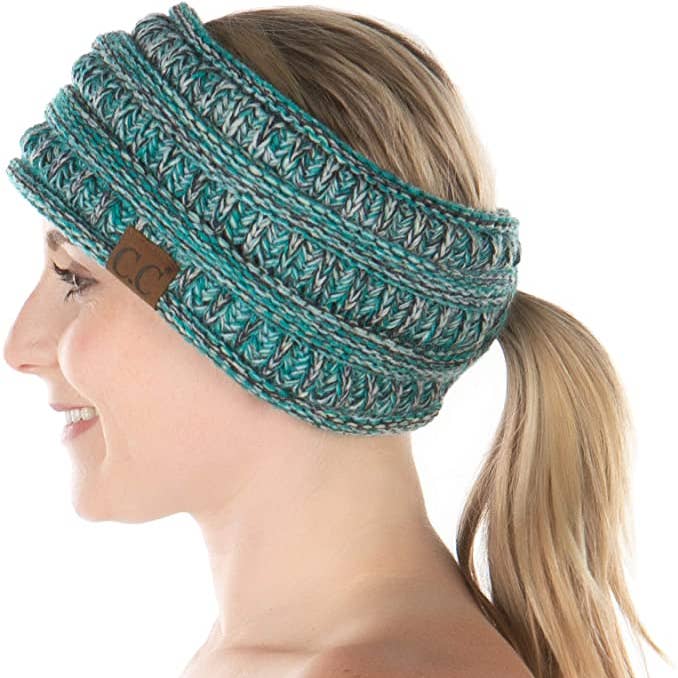 Funky Junque - Wholesale Fashion Headband - Women's - Ponytail Headwrap (Turquoise #3)0