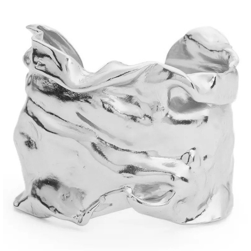 KARINE SULTAN - Wholesale Cuff Bracelet - Trendy Crumpled Foil Cuff Bracelet - Stylish Statement Piece3