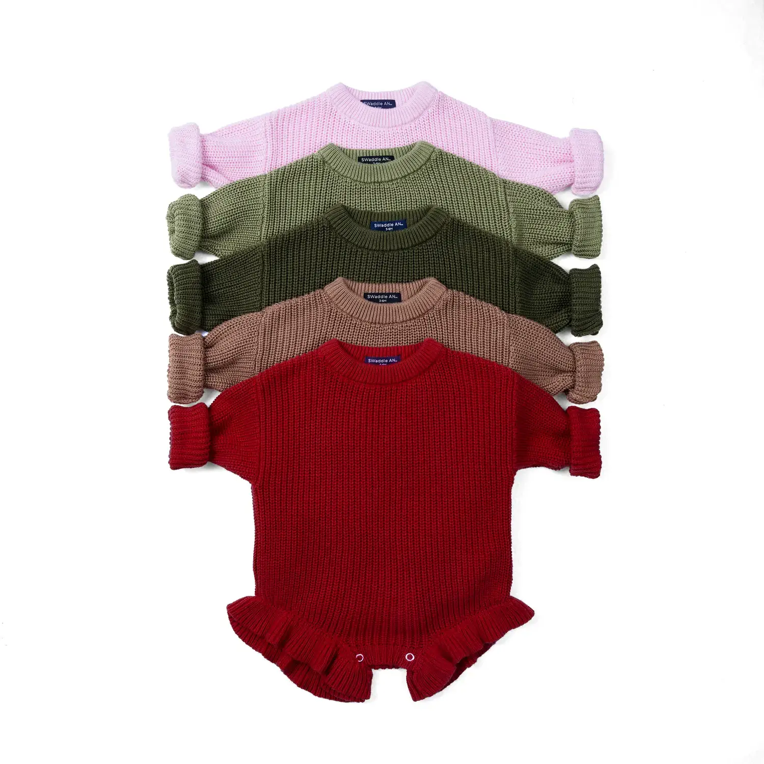 SwaddleAn - Wholesale Romper - Kids - 100% Cotton Ruffle Baby Girl Knit Romper 5