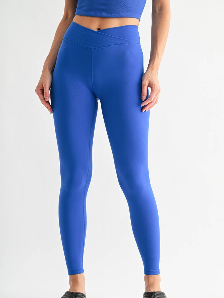 Venice Crossover Waist Leggings for wholesale by Mono B