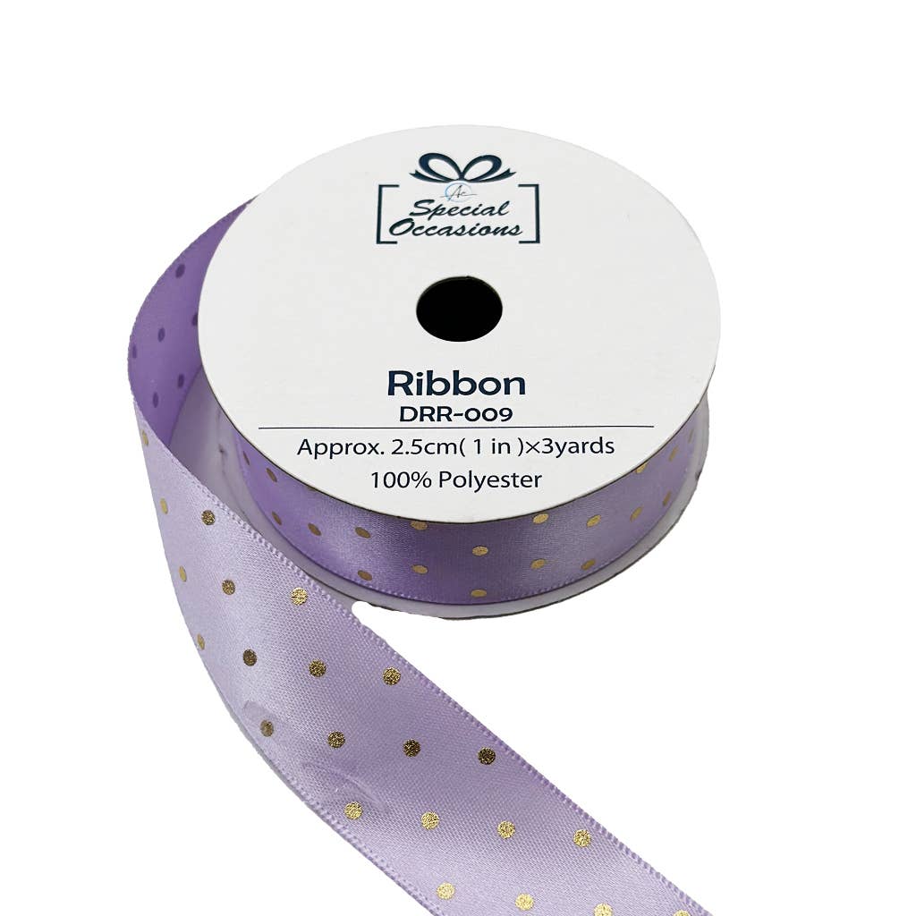 Angels Craft - Wholesale Ribbon - Gift Wrapping - Set of 12 decorative satin ribbon rolls with polka dots6