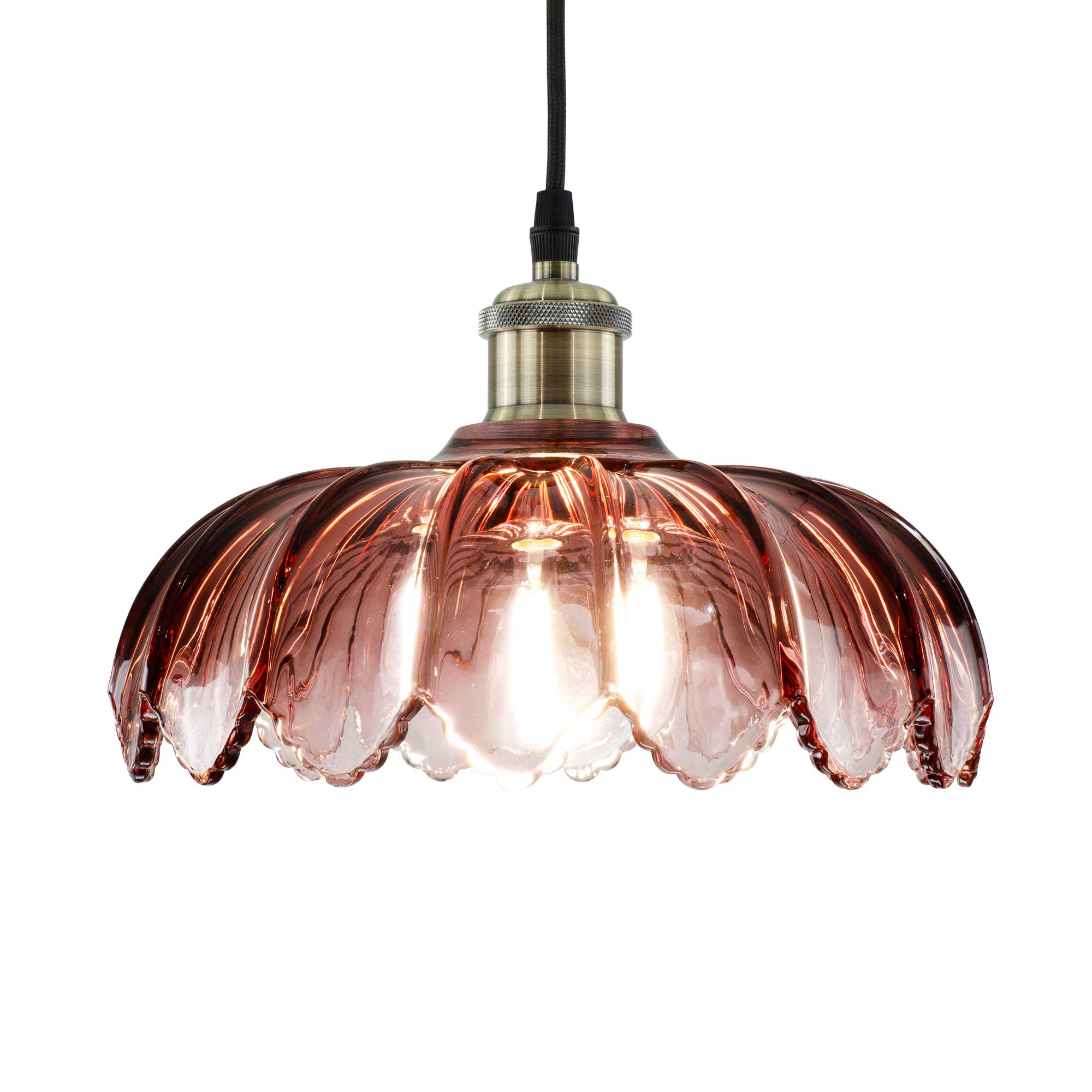 C-Création - Wholesale Chandelier/Hanging Light - Retro-style colored glass pendant Petal25