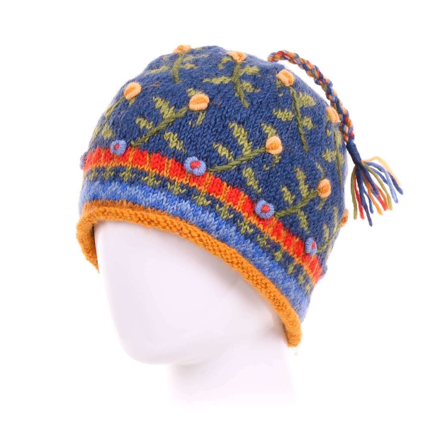 Lost Horizons Knitwear – Ships from USA - Wholesale Beanie - Women's - Verbier Floral Wool Beanie Hat with Embroidery1