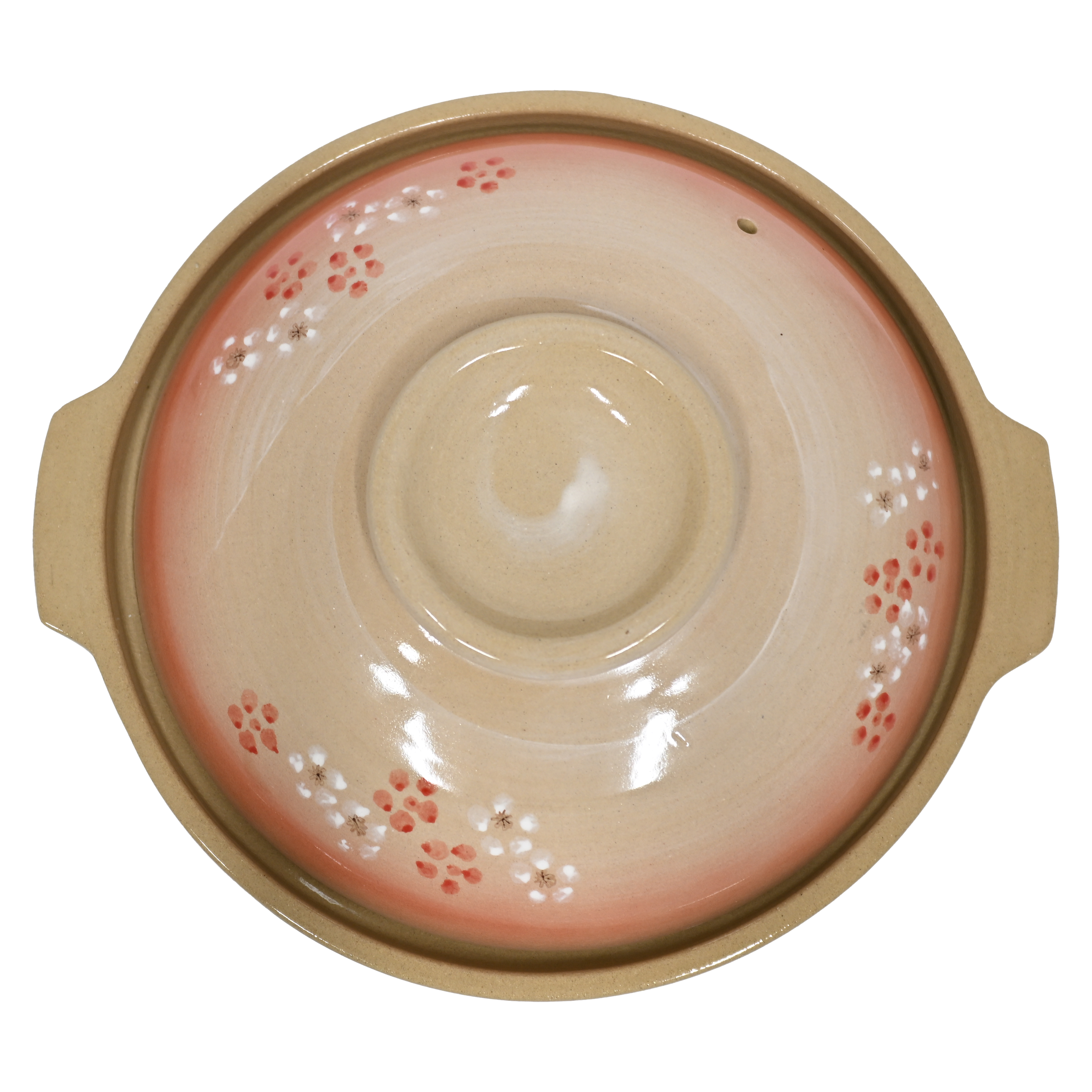 Urban Tokyo - Wholesale Cooking Pot - 90fl oz 12"D x 6"H Donabe Claypot With Lid Ume Plum Blossoms Design (1/6)2