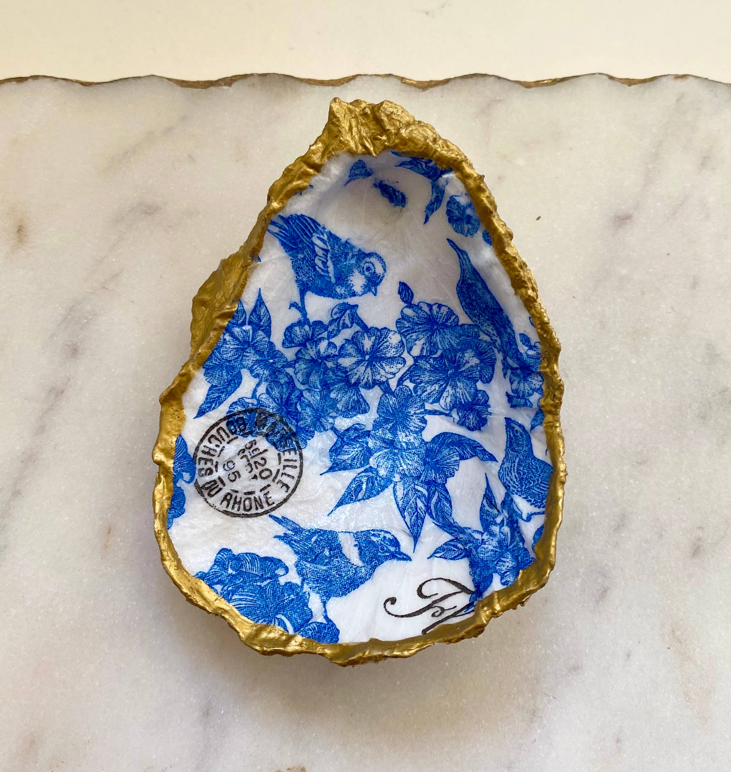 Del Mar Designs DC - Wholesale Jewelry Dish - Blue Bird Oyster Shell Jewelry Dish4