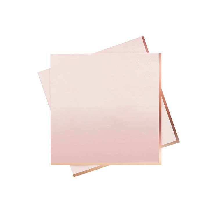 Rose Gold & Pink Ombre Paper Napkins 16 Pack for wholesale by Hootyballoo by Club Green