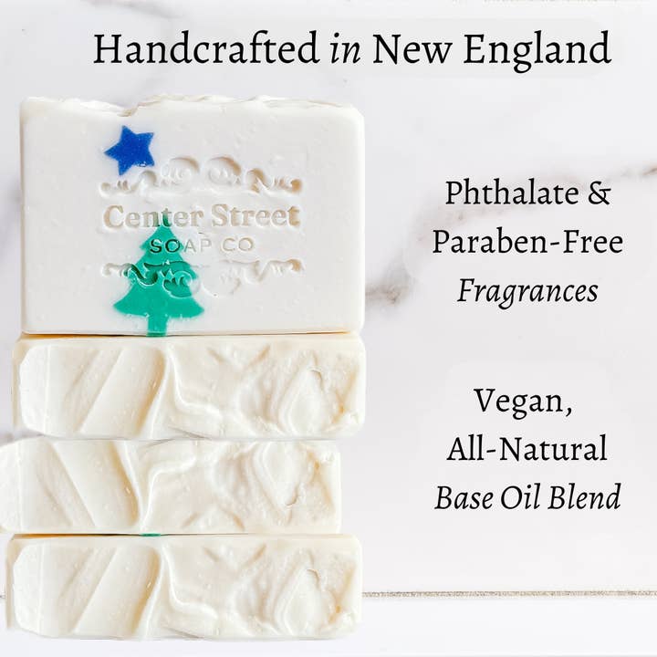 Center Street Soap Co - Wholesale Bar Soap - Maine Flag Vegan Handmade Bar Soap - 4oz