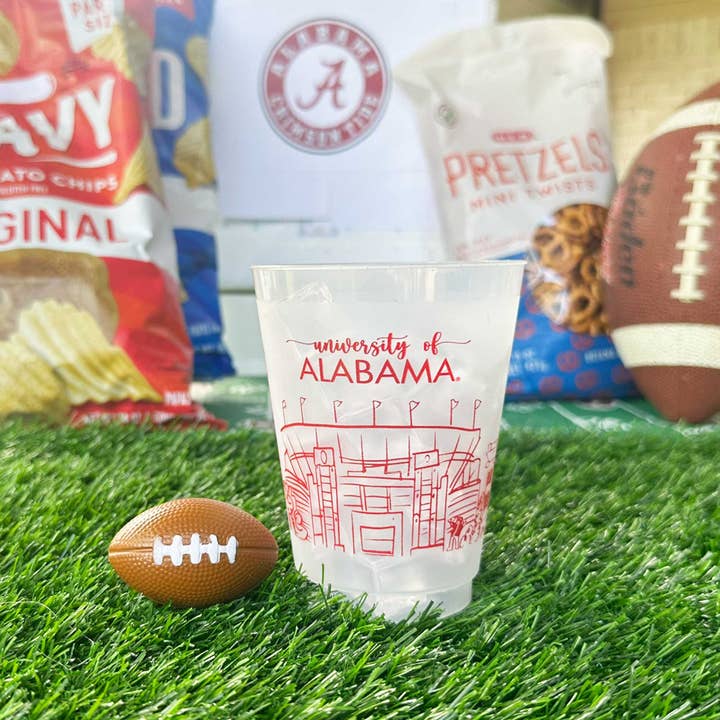 Two Funny Girls - Wholesale Disposable Cup - Shatterproof Cup 10 Pack {University of Alabama Skyline}3