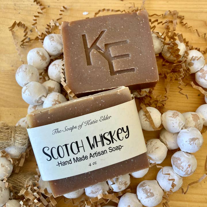 Jabón en barra de whisky escocés para hombre de 4 a 4.5 onzas, jabón procesado en frío para venta al por mayor de The Soaps of Katie Elder