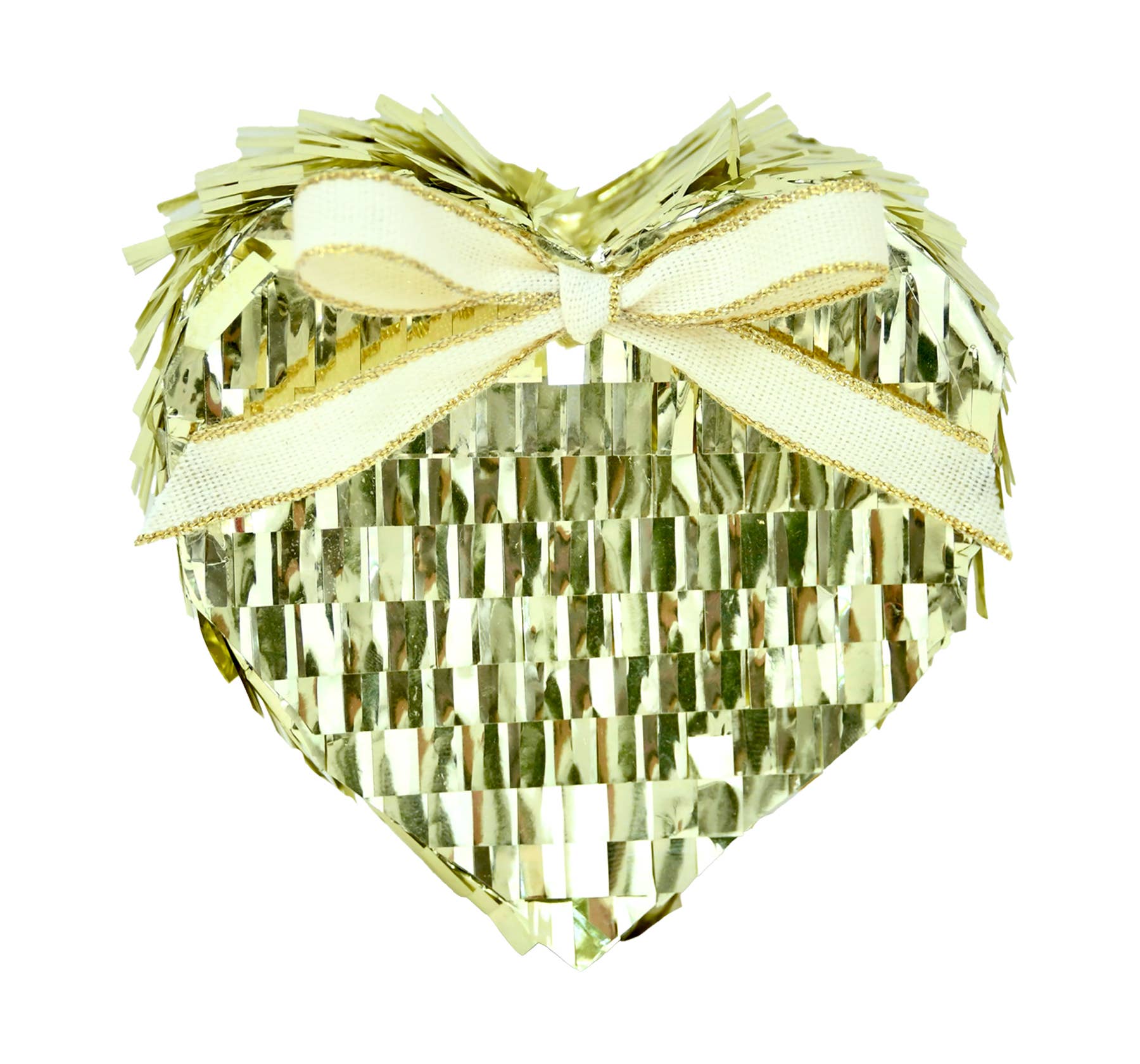 TOPS Malibu – wholesale Festgåva – Påfyllbar mini piñata på 10 cm med metallisk frans i form av hjärta0