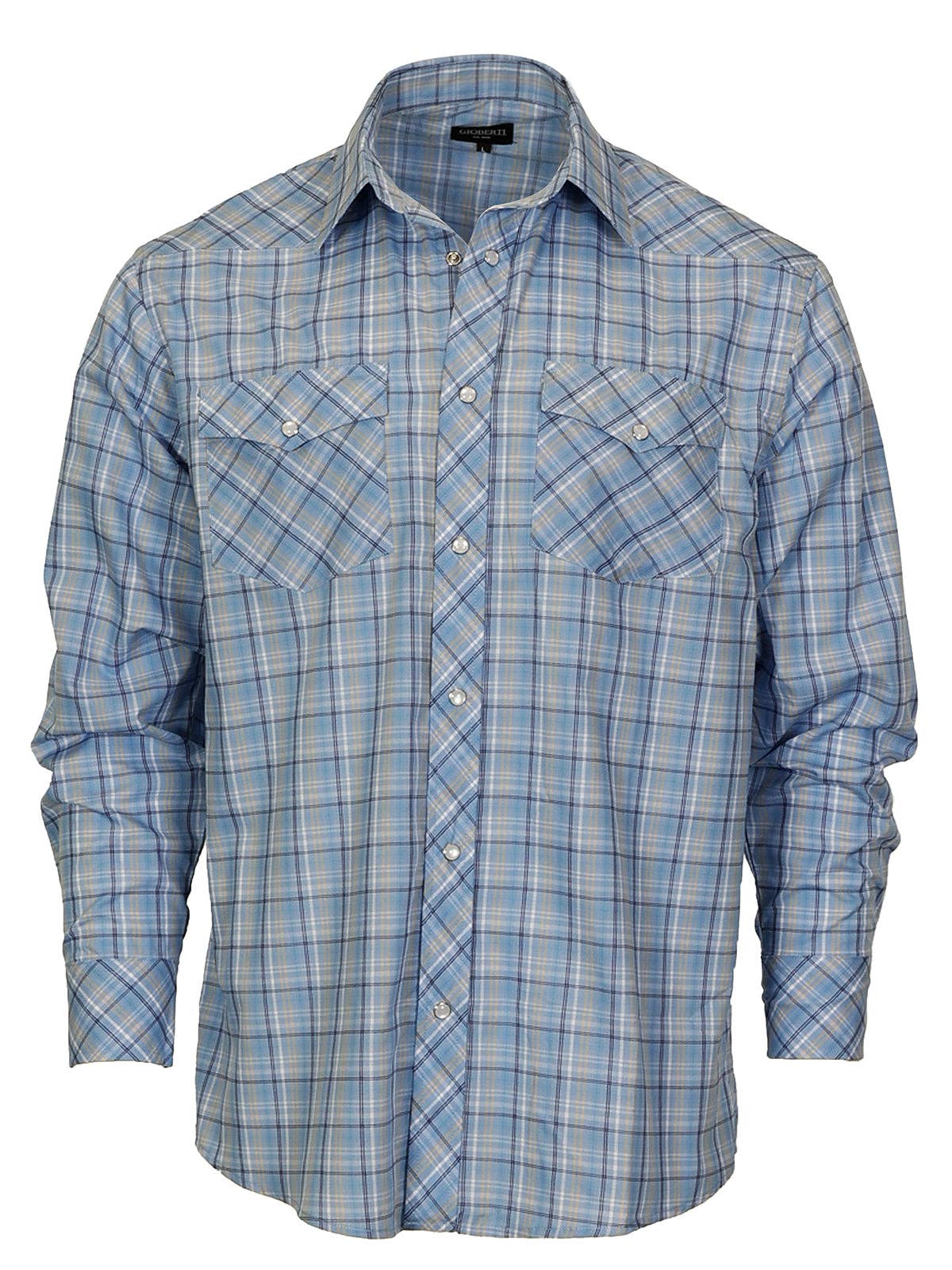 b-one inc – wholesale Buttoned-down shirt – Men's – Men's Pearl Snap Button Down Plaid Long Sleeve Western Shirt12