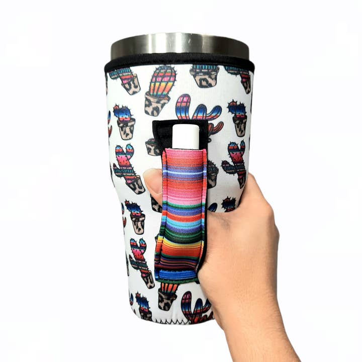 Drink Handlers - Wholesale Drink Huggers & Koozies - Fiesta Cactus w/ Serape 30-40oz Tumbler Handler™0