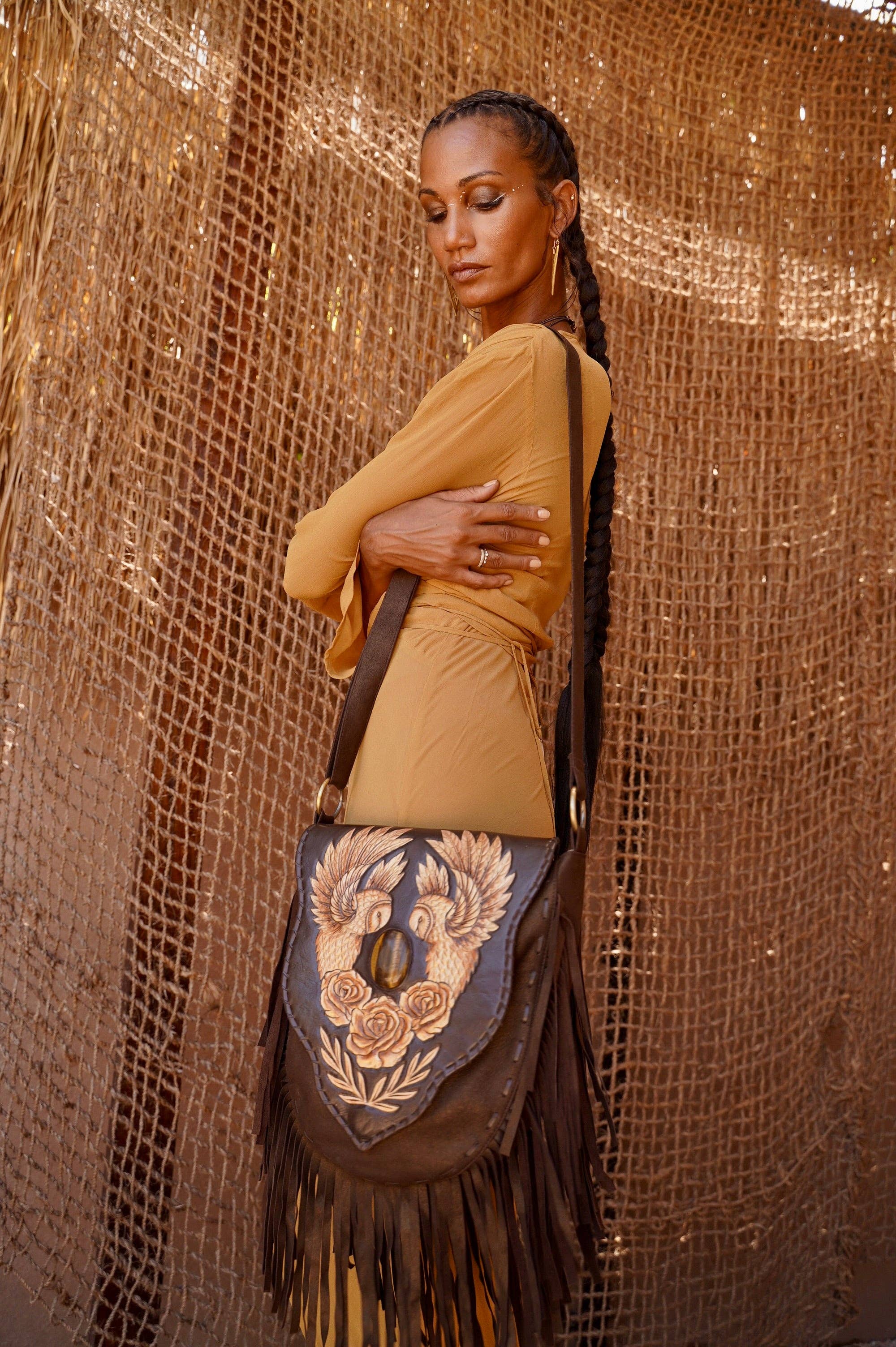 Benny Owl Rose Bag Metallic Brown/Gold for wholesale on Faire6