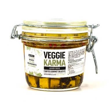 Vegan Cheese Lover Dose in olio con pomodori secchi, Veggie Karma per la vendita all'ingrosso da parte di Made in Spain Gourmet