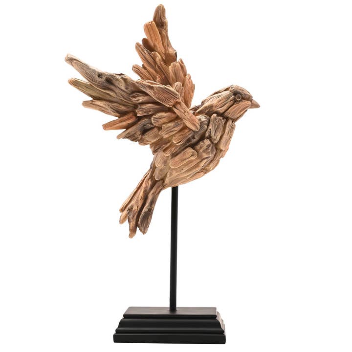 WIDDOP and Co. - Wholesale Decorative Figurine - Naturecraft Resin Driftwood Collection Bird in Flight on Stand Figurine1