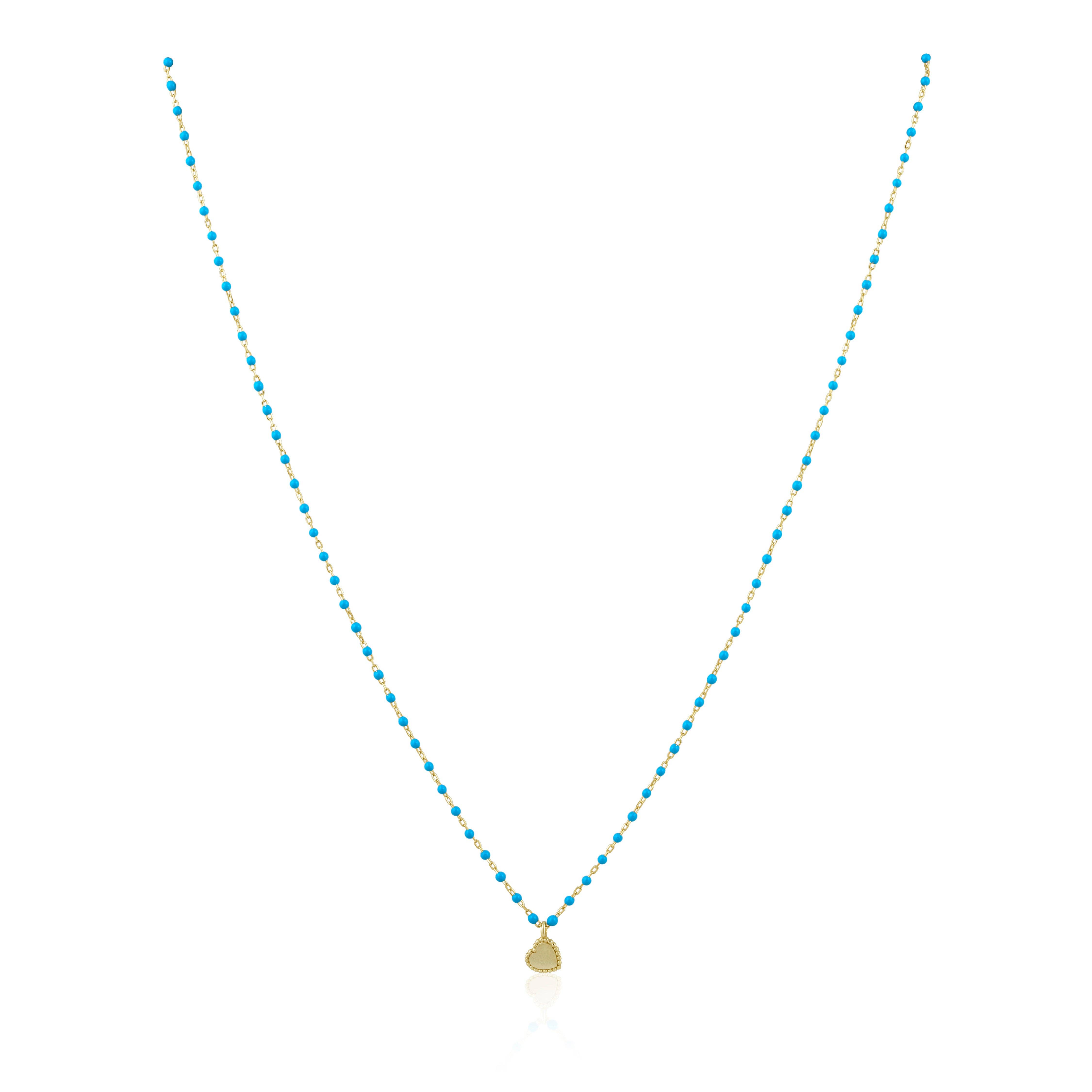 Sahira Jewelry Design - Vendita all'ingrosso Collana con ciondolo/pendaglio - Collana Elsa Mini Heart Turchese0