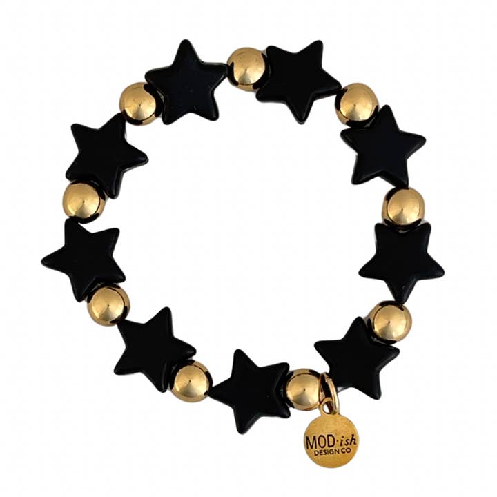 Howlite Star Bracelet - Black for wholesale by MODish Design Co