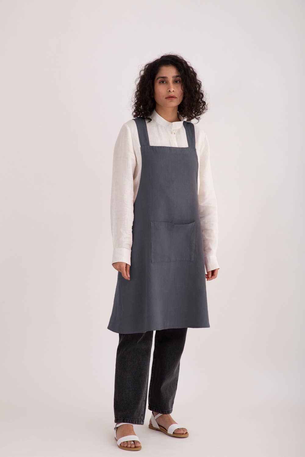 Live Linen - Wholesale Apron - Natural Solid Linen Cross Back Apron – Stylish Utility6