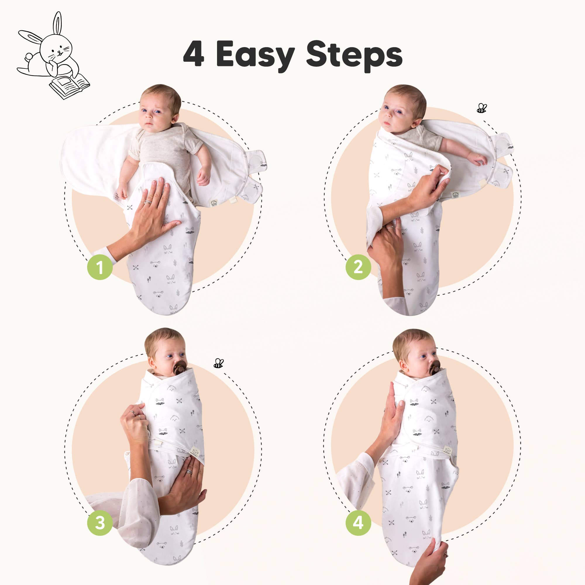 Nordic 3pk Soothe Baby Swaddles 0-3 Months, Sleep Sack for Newborns for wholesale on Faire4