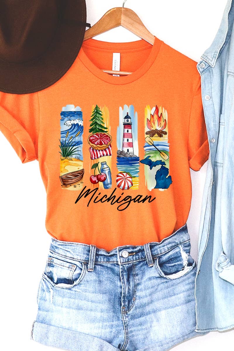 COLORBEAR - Wholesale T-Shirt (Graphic) - Women's - Michigan State Brushstroke Graphic Tee13