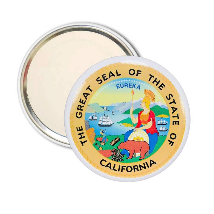 Purse Mirror - State Seal California - USA for wholesale by Worldwide Souvenirs