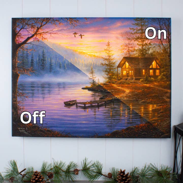 Névoa Matinal 18x24 Arte de Parede LED Totalmente Iluminada por atacado de Glow Decor