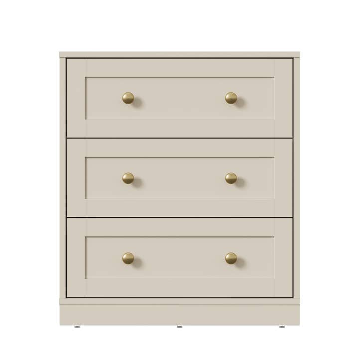 Heynemo - Vente Armoire - Table de chevet à 3 tiroirs, grande table de chevet avec rond doré36