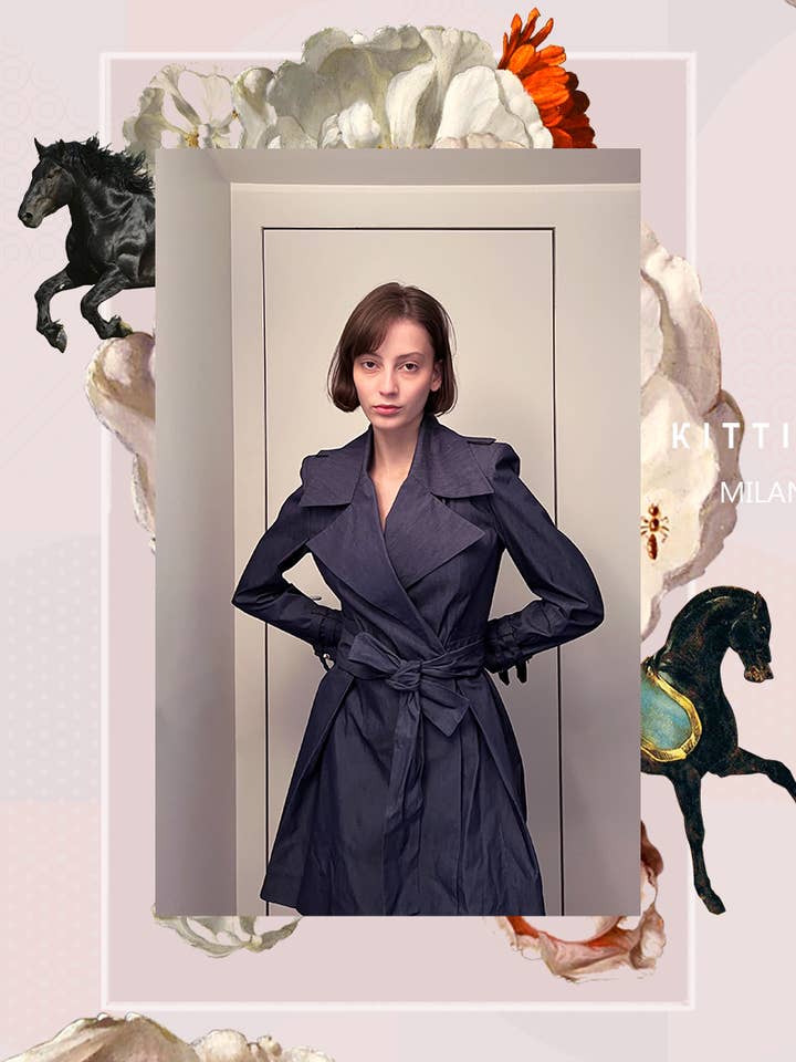 Kittima Jess pleated trench coat for wholesale by Kittima