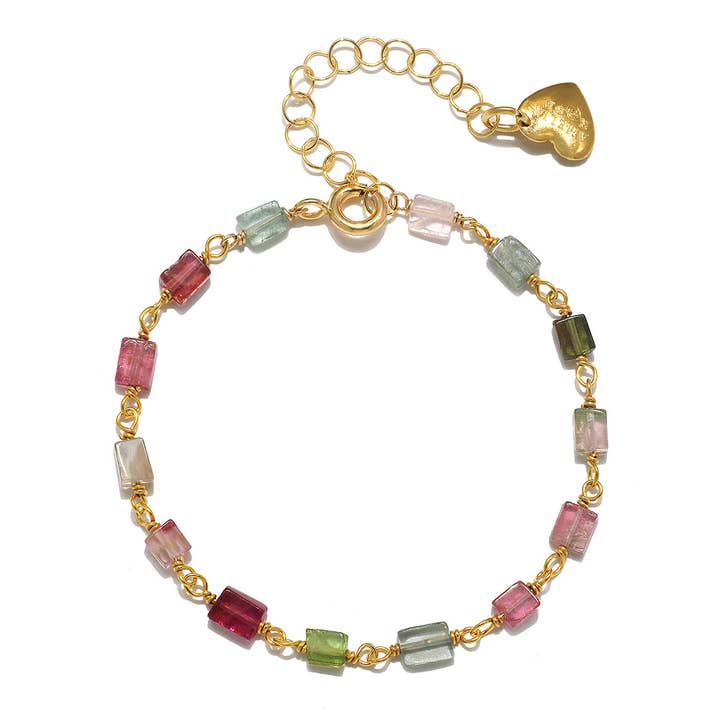 Tourmaline Chicklet Bracelet for wholesale by Amelia Rose Jewelry