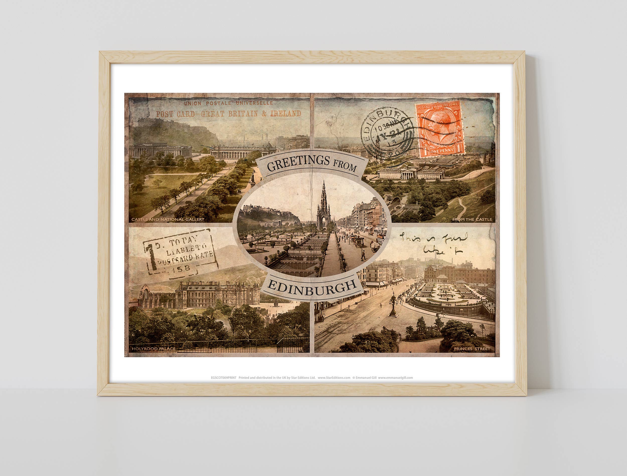 Star Editions – wholesale Art print – Greetings From Edingburgh - Attractions - Premium Art Print1