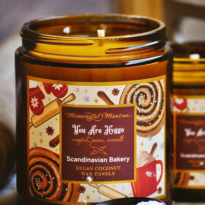 Meaningful Mantras - Wholesale Jar/filled candle - You Are Hygge Scandinavian Bakery 8oz Aromatherapy Candle2