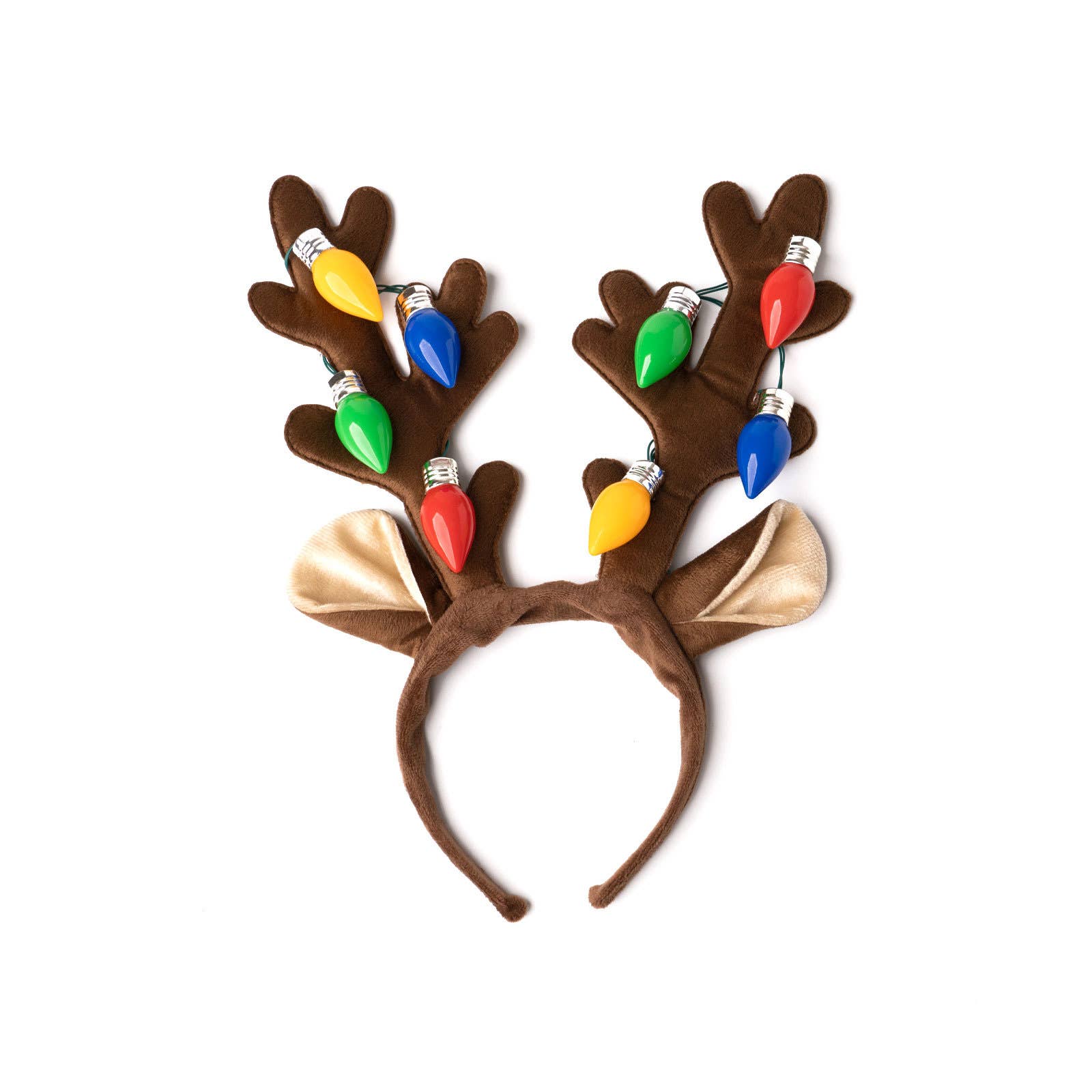 DM Merchandising - Wholesale Fashion Headband - Women's - Christmas Jumbo Bulb Light Up Antlers Headband2