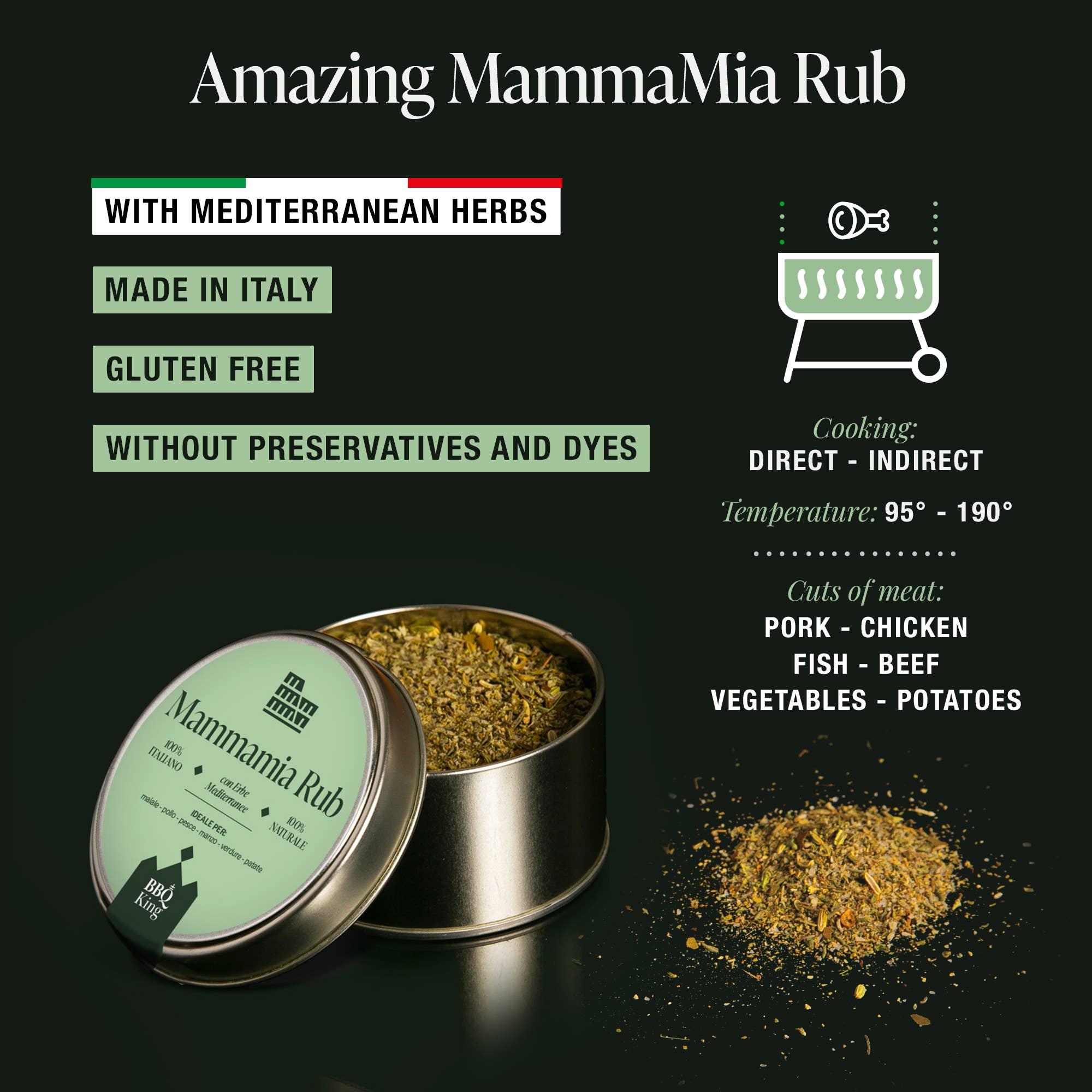 BBQ King - Venta al por mayor Condimentos - Mammamia Rub 70 g (2,46 oz)3