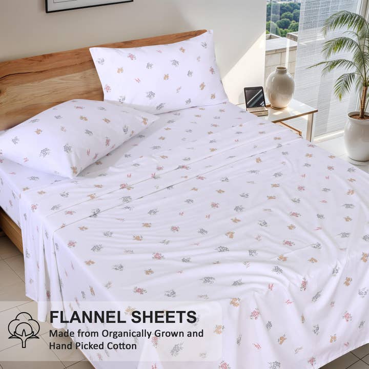 Ruvanti - Wholesale Sheet Set - RUVANTI Organic Flannel Sheets For All Seasons - Breathable & Super Soft - 4 Pcs by Ruvanti29