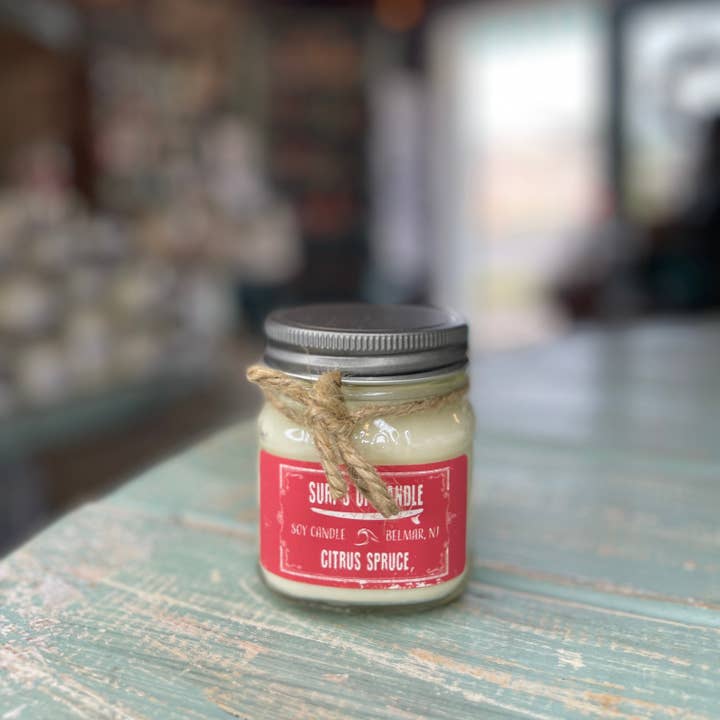Surfs Up Candle - Wholesale Jar/filled candle - Citrus Spruce Mason Jar Candle - Original Collection2